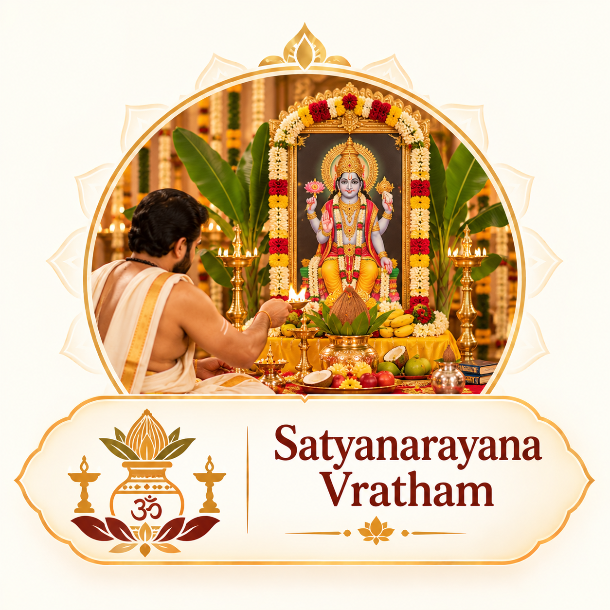 Traditional Hindu puja decorations